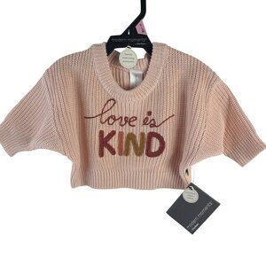 NWT Modern Moments By Gerber Baby Sweater Love Is Kind Pink 0-3M
